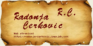 Radonja Čerković vizit kartica